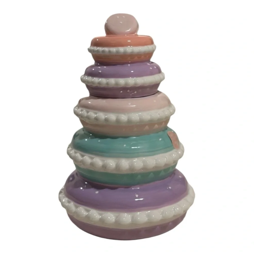 Peppermint & Pine Macaron Tree Cookie Jar / Canister Macaroon Decor - Picture 4 of 4